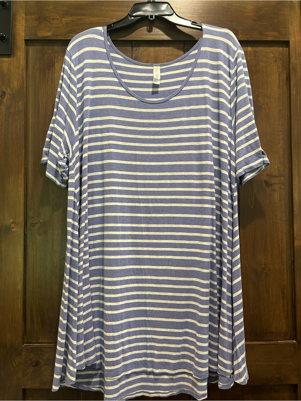 M381 LuLaRoe Scoop Neck Striped Tunic - Blue & White
